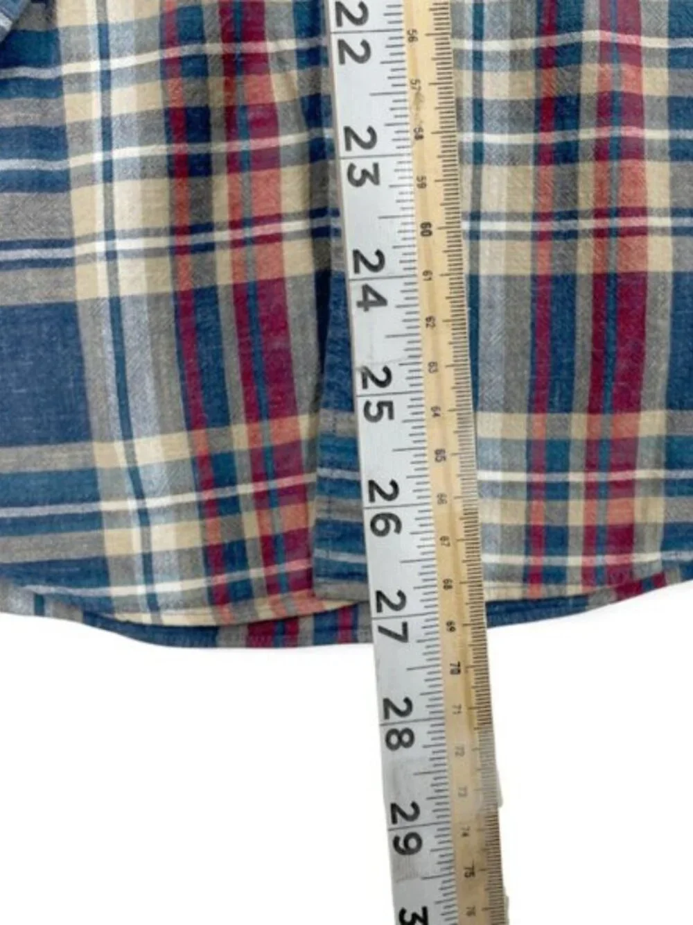 J. Crew Slim Plaid Cotton Button Down Red Blue Casual Dress Shirt Men's M